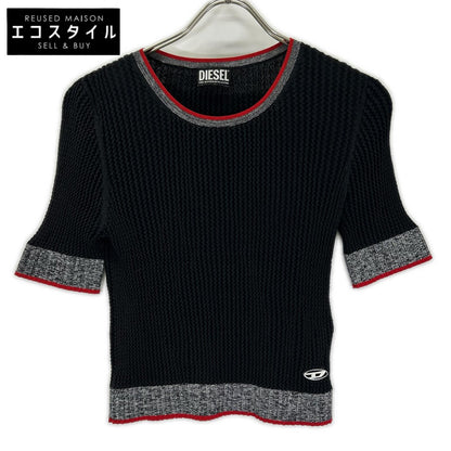 DIESEL ディーゼル ブラック M-ARIANNE SS ストレッチショートスリーブトップス トップス