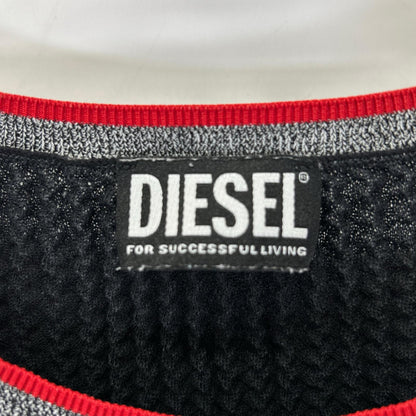 DIESEL ディーゼル ブラック M-ARIANNE SS ストレッチショートスリーブトップス トップス