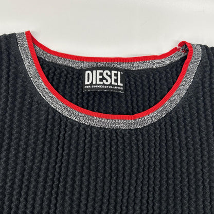 DIESEL ディーゼル ブラック M-ARIANNE SS ストレッチショートスリーブトップス トップス