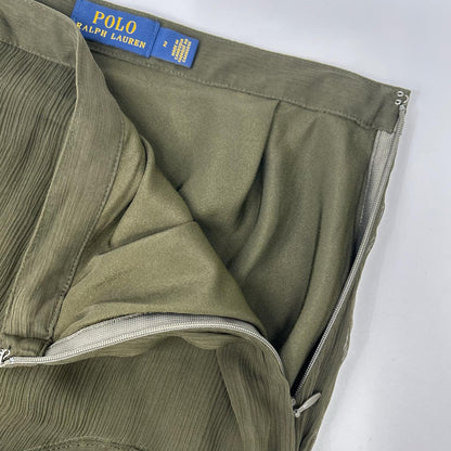 Polo by Ralph Lauren Polo by Ralph Lauren Khaki Sheer Asymmetrical Long Skirt Skirt