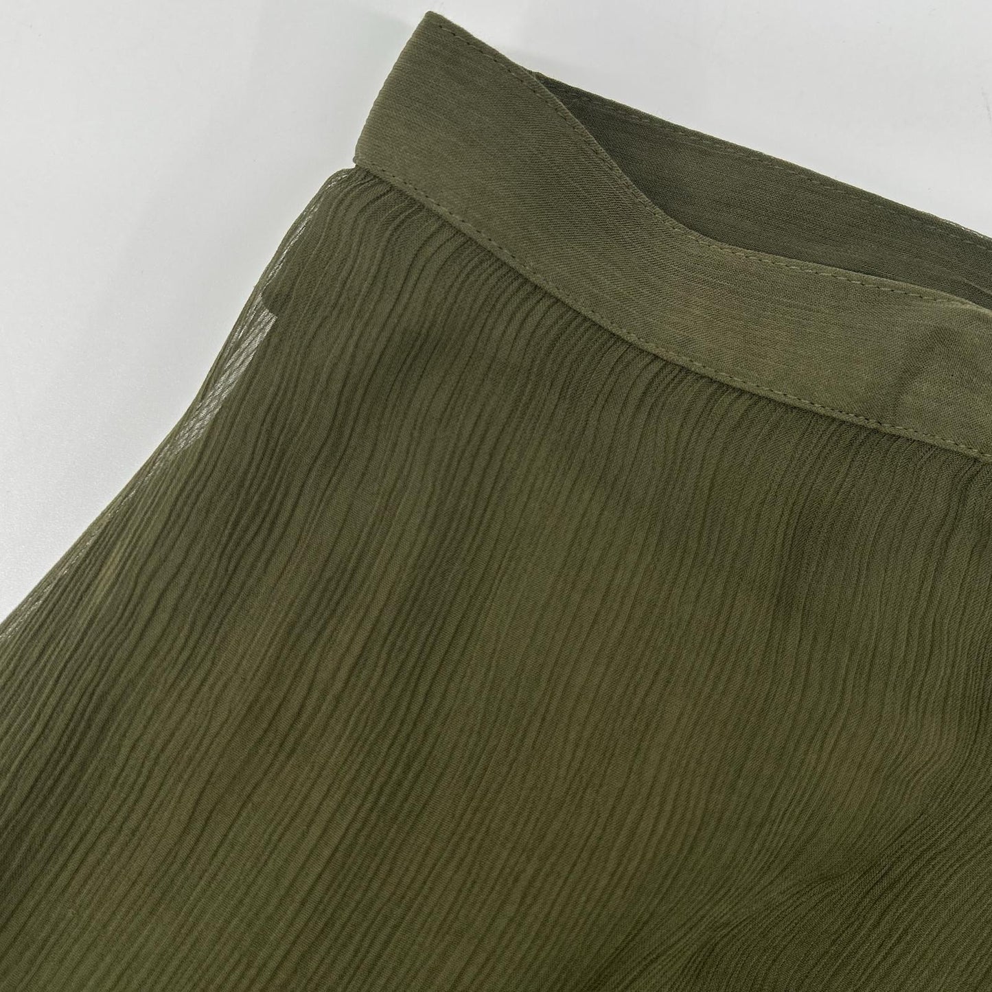 Polo by Ralph Lauren Polo by Ralph Lauren Khaki Sheer Asymmetrical Long Skirt Skirt