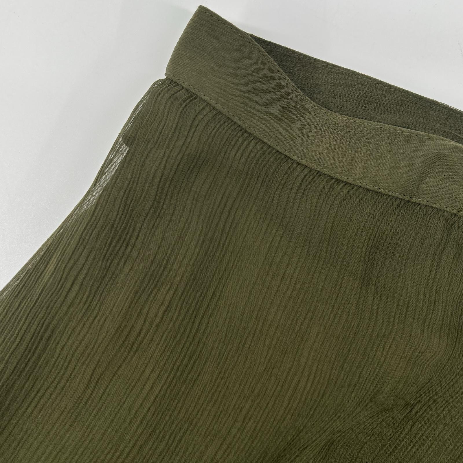 Polo by Ralph Lauren Polo by Ralph Lauren Khaki Sheer Asymmetrical Long Skirt Skirt