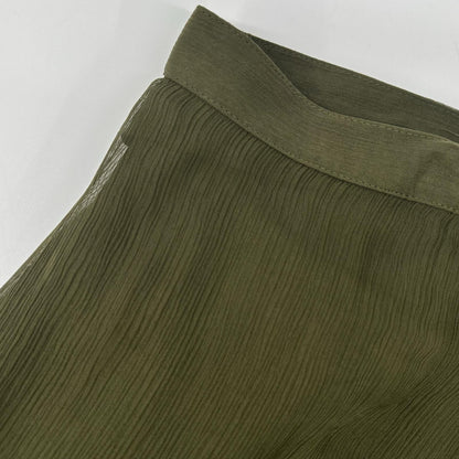 Polo by Ralph Lauren Polo by Ralph Lauren Khaki Sheer Asymmetrical Long Skirt Skirt