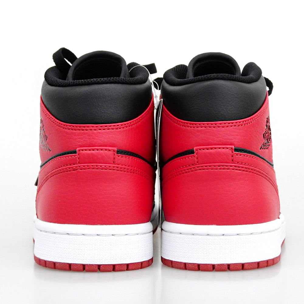 NIKE ナイキ 新品同様 AIR JORDAN 1 MID ブレッド スニーカー シューズ メンズ ブラック×レッド 26.5cm 554724-074 シューズ