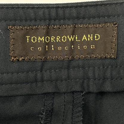 TOMORROWLAND トゥモローランド ブラック コットンギャバジン タックワイドパンツ ボトムス