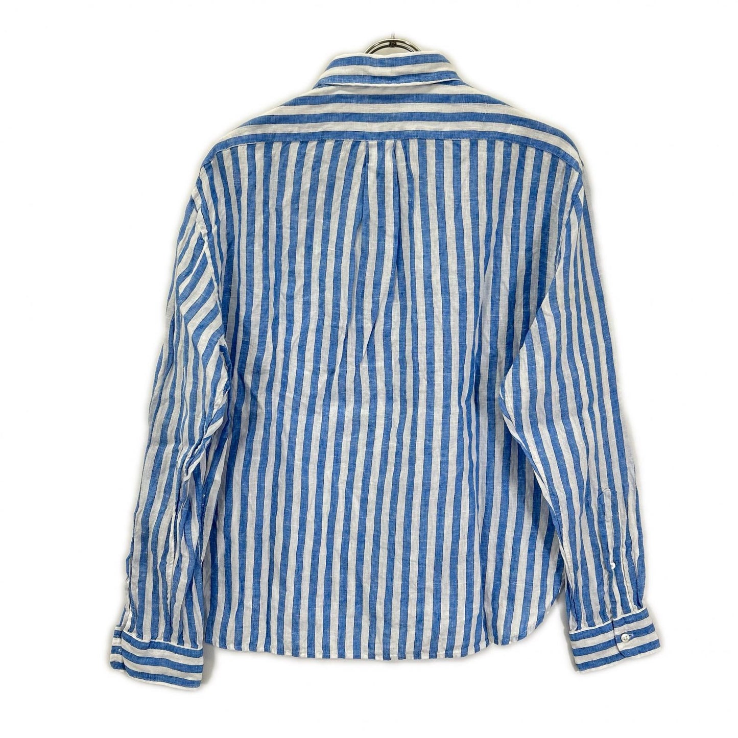 POLObyRalphLauren ポロラルフローレン ライトブルー×ホワイト リネン100 ストライプ ロングスリーブ ボタンシャツ トップス