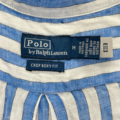 POLObyRalphLauren ポロラルフローレン ライトブルー×ホワイト リネン100 ストライプ ロングスリーブ ボタンシャツ トップス