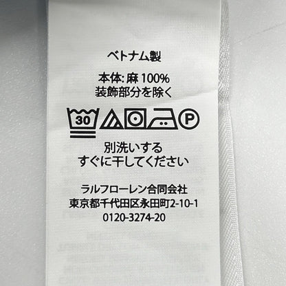 POLObyRalphLauren ポロラルフローレン ライトブルー×ホワイト リネン100 ストライプ ロングスリーブ ボタンシャツ トップス
