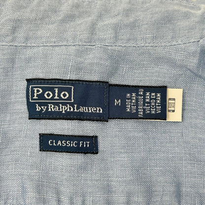 POLObyRalphLauren ポロラルフローレン ライトブルー リネン100 ストライプ ロングスリーブ ボタンシャツ トップス