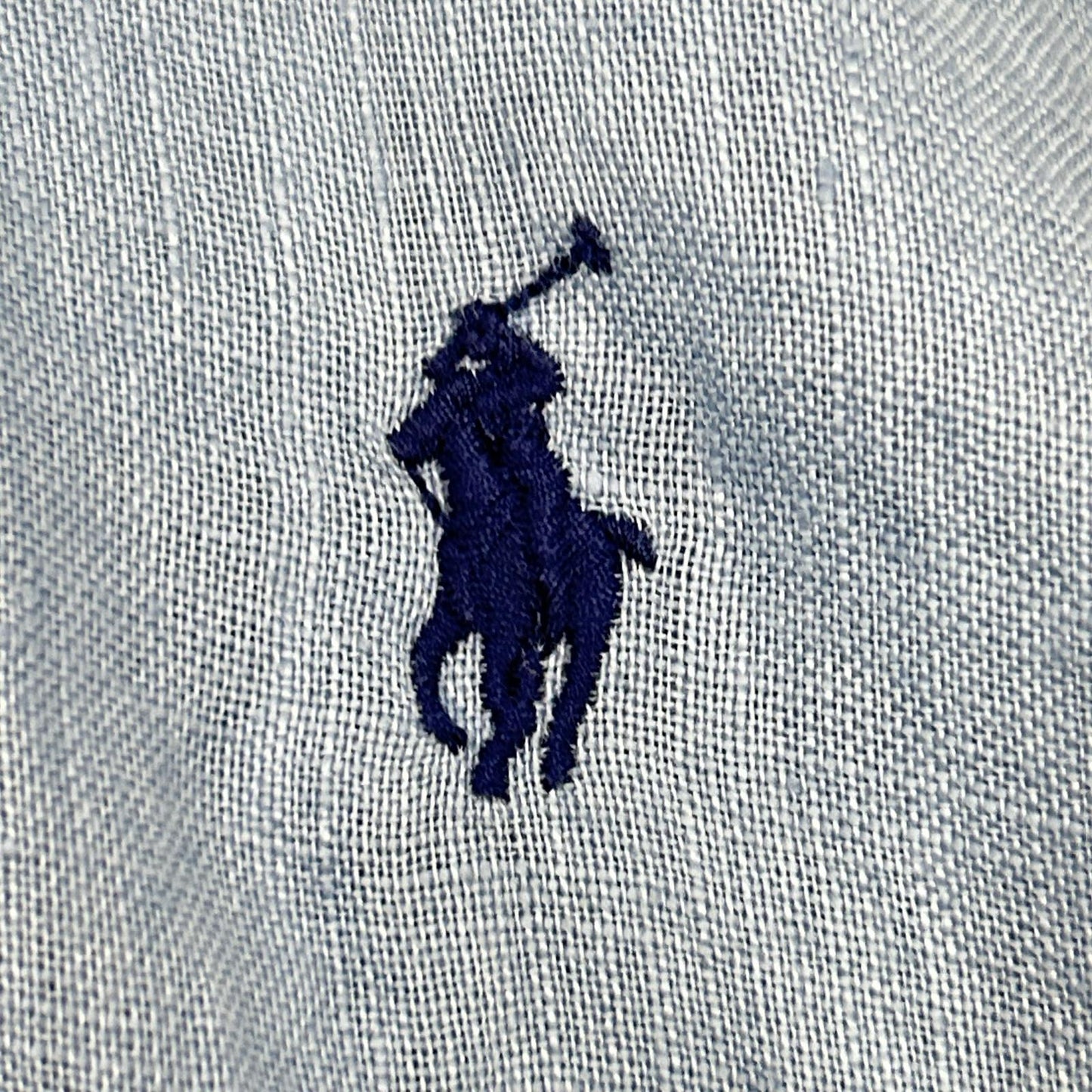 POLObyRalphLauren ポロラルフローレン ライトブルー リネン100 ストライプ ロングスリーブ ボタンシャツ トップス