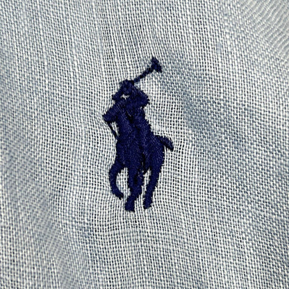 POLObyRalphLauren ポロラルフローレン ライトブルー リネン100 ストライプ ロングスリーブ ボタンシャツ トップス