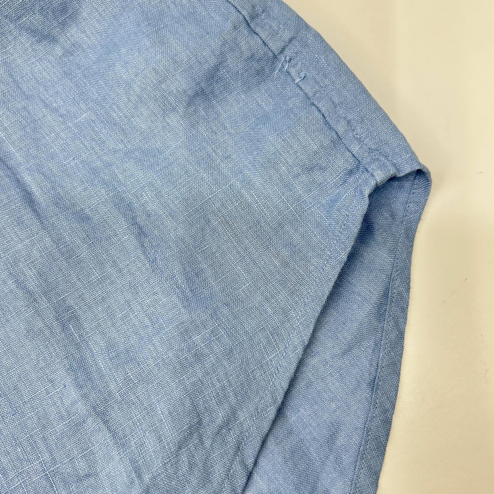 POLObyRalphLauren ポロラルフローレン ライトブルー リネン100 ストライプ ロングスリーブ ボタンシャツ トップス