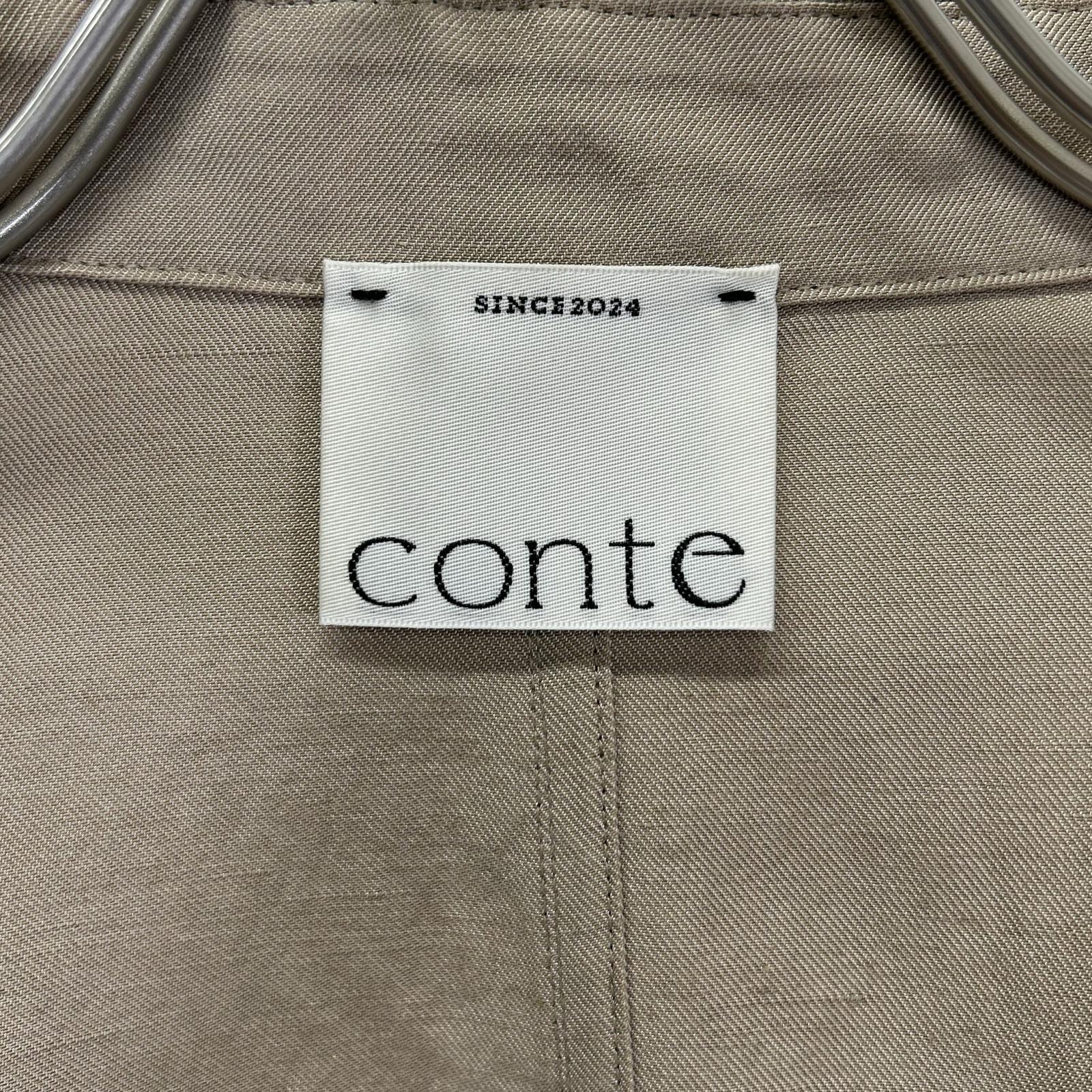 conte コンテ 8522-1-000010 ベージュ リネン混 サファリ ジャケット トップス