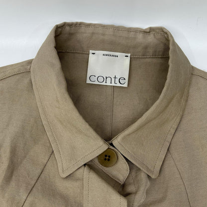 conte コンテ 8522-1-000010 ベージュ リネン混 サファリ ジャケット トップス
