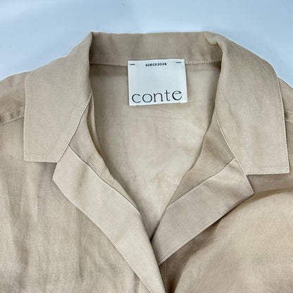conte コンテ 8511-1-000013 ベージュ コットンシアー サファリシャツ トップス