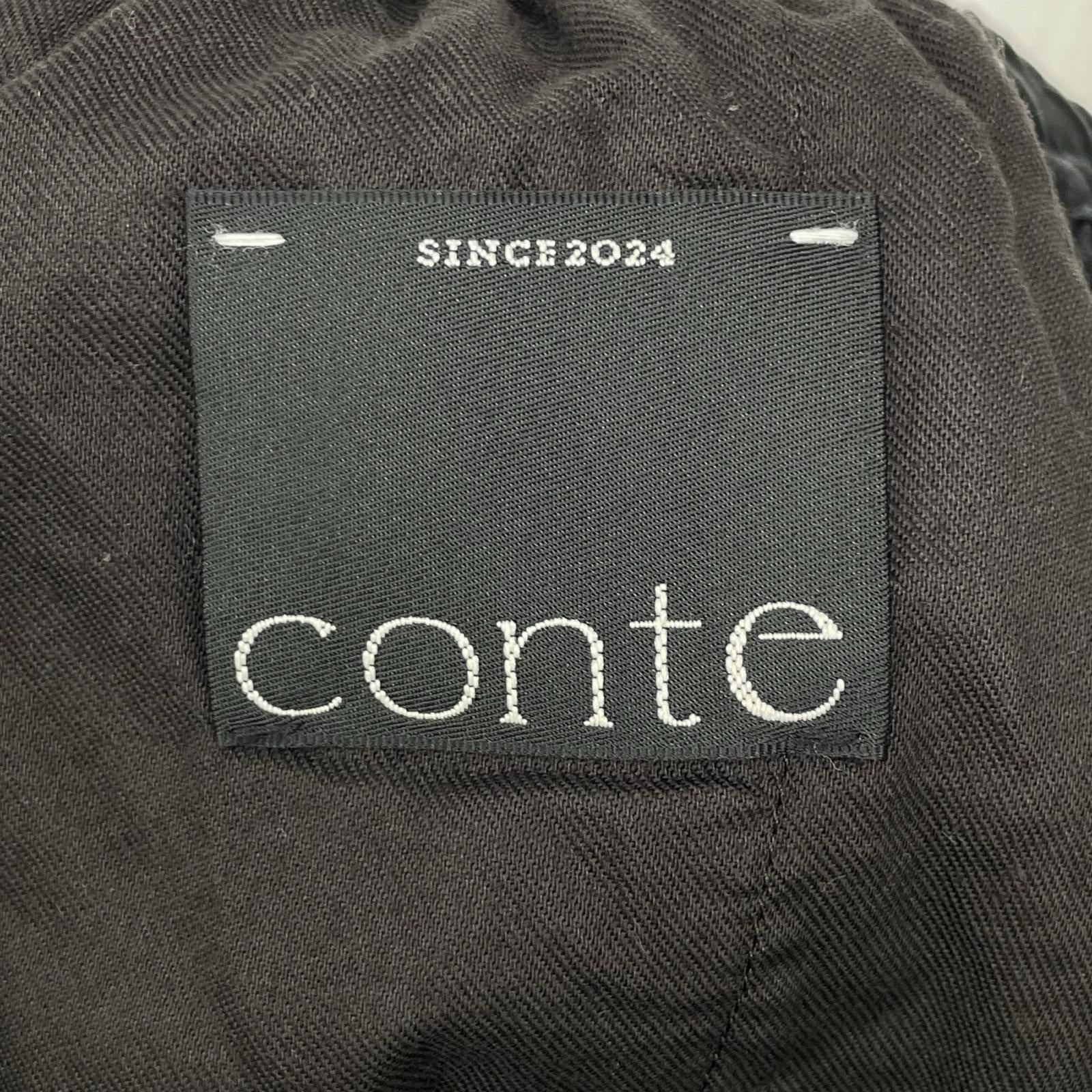 conte コンテ 8514-1-000028 ブラック フィブリル イージー ワイドパンツ ボトムス
