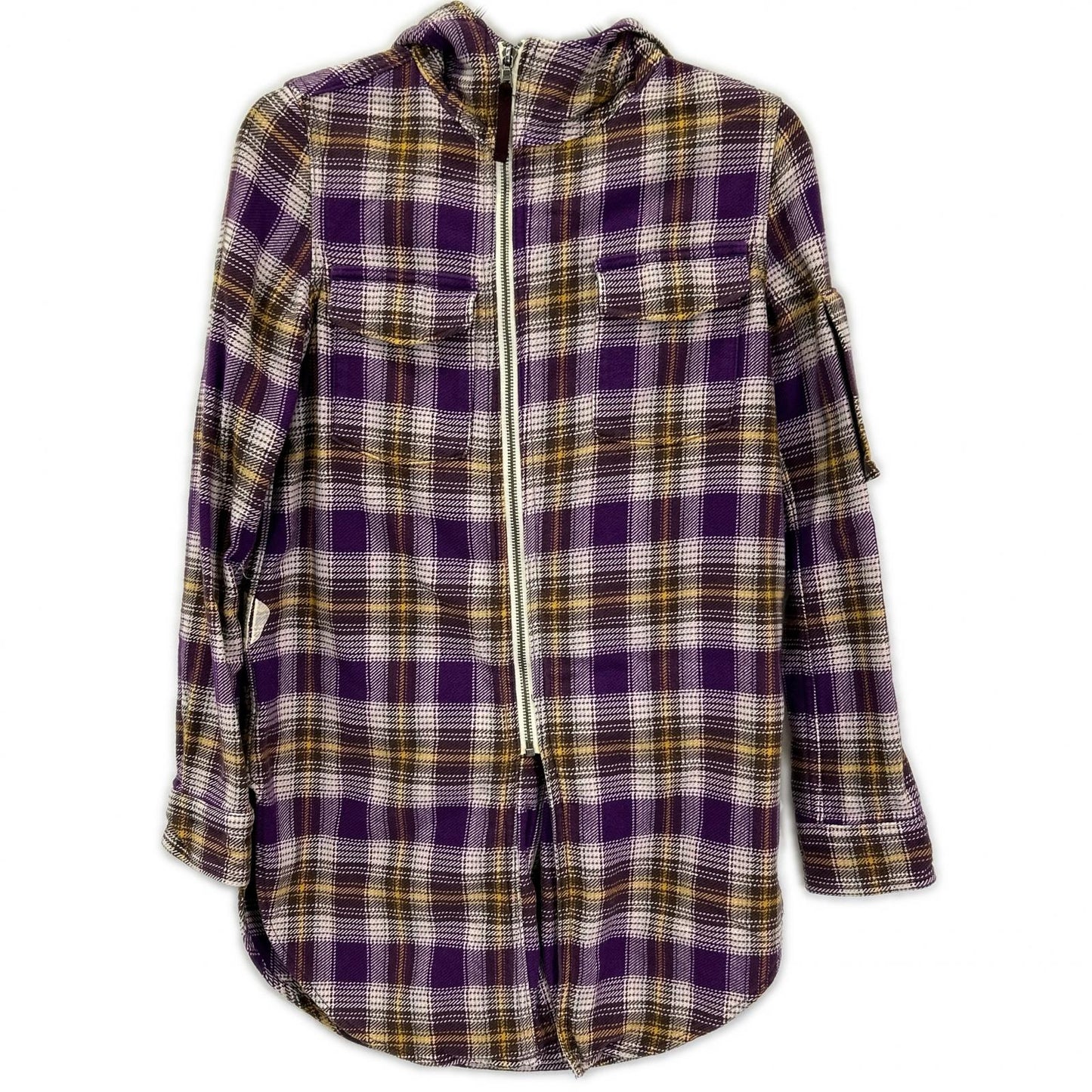 HYSTERIC GLAMOUR ヒステリックグラマー パープル ネルチェック ジップアップ パーカー トップス