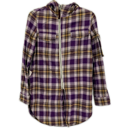 HYSTERIC GLAMOUR ヒステリックグラマー パープル ネルチェック ジップアップ パーカー トップス