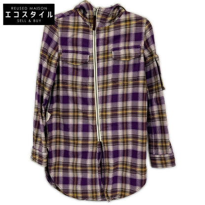 HYSTERIC GLAMOUR ヒステリックグラマー パープル ネルチェック ジップアップ パーカー トップス