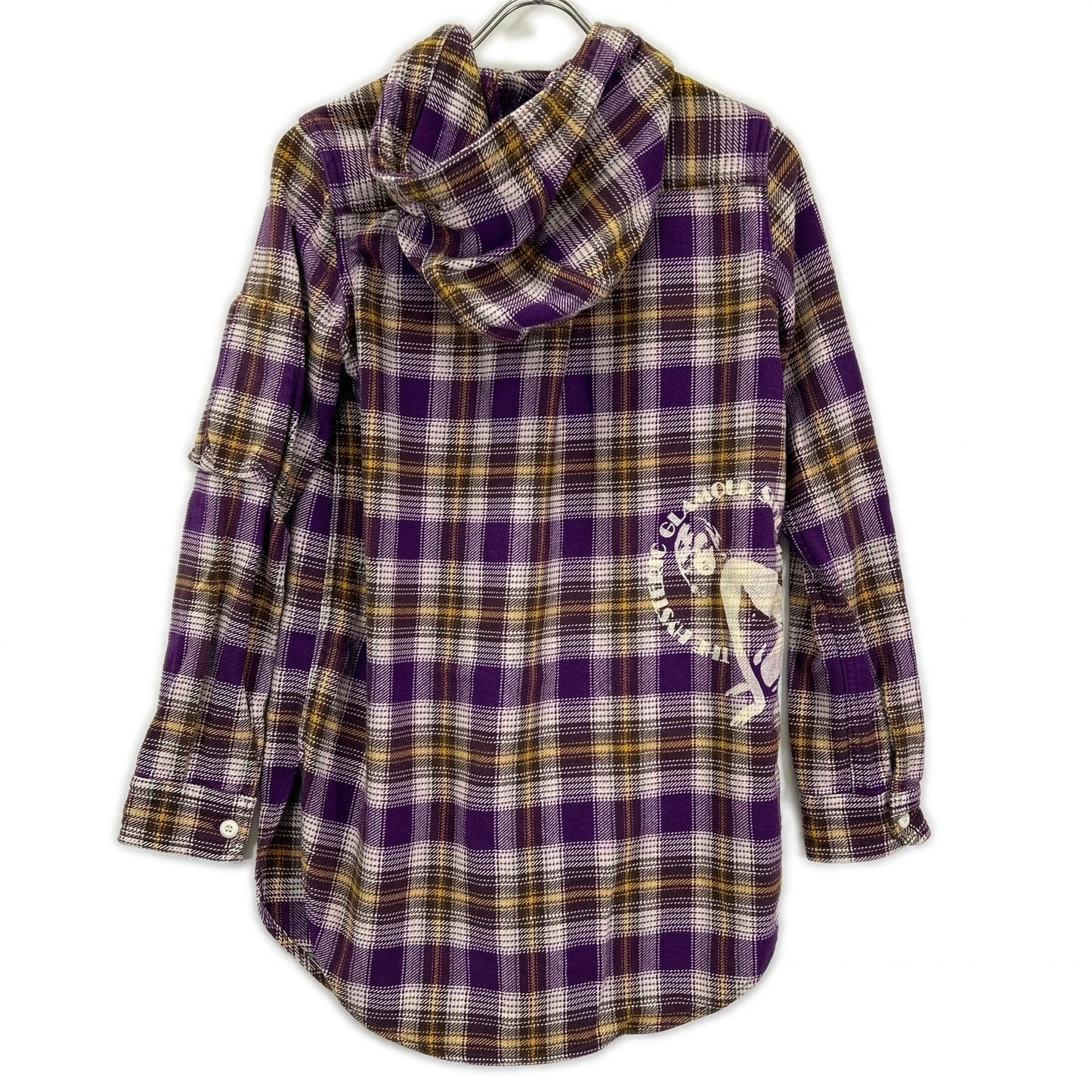 HYSTERIC GLAMOUR ヒステリックグラマー パープル ネルチェック ジップアップ パーカー トップス