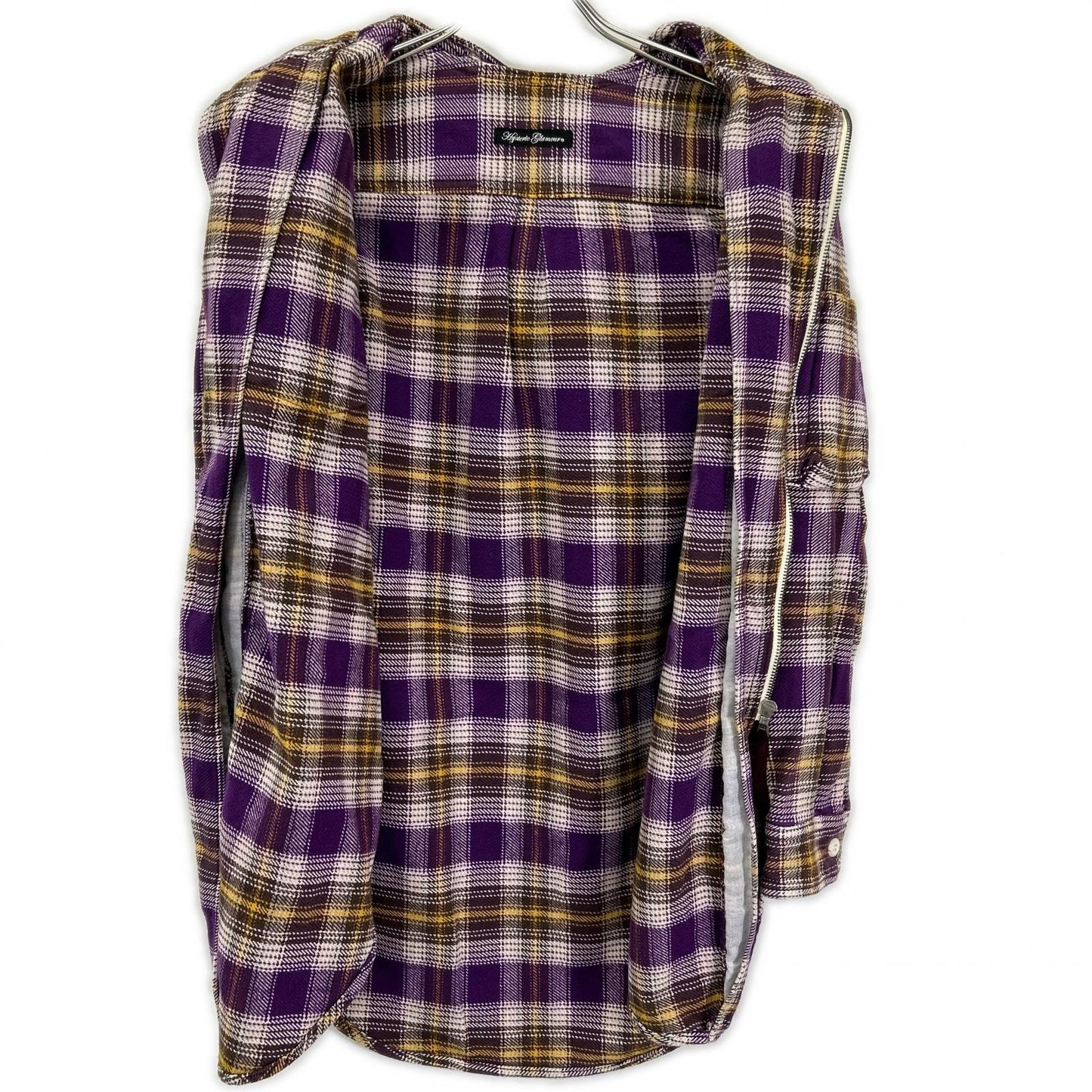 HYSTERIC GLAMOUR ヒステリックグラマー パープル ネルチェック ジップアップ パーカー トップス