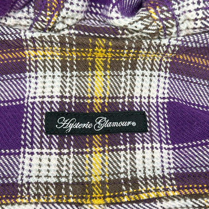 HYSTERIC GLAMOUR ヒステリックグラマー パープル ネルチェック ジップアップ パーカー トップス