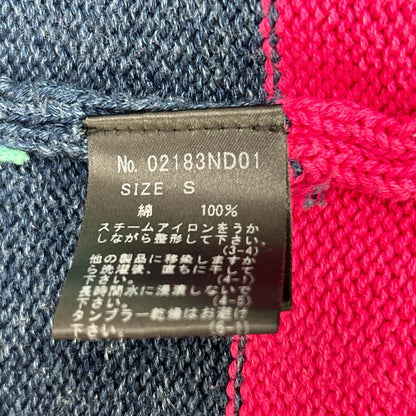 HYSTERIC GLAMOUR ヒステリックグラマー ブルー×レッド ボーダー マルチカラー ジップアップ ニット トップス