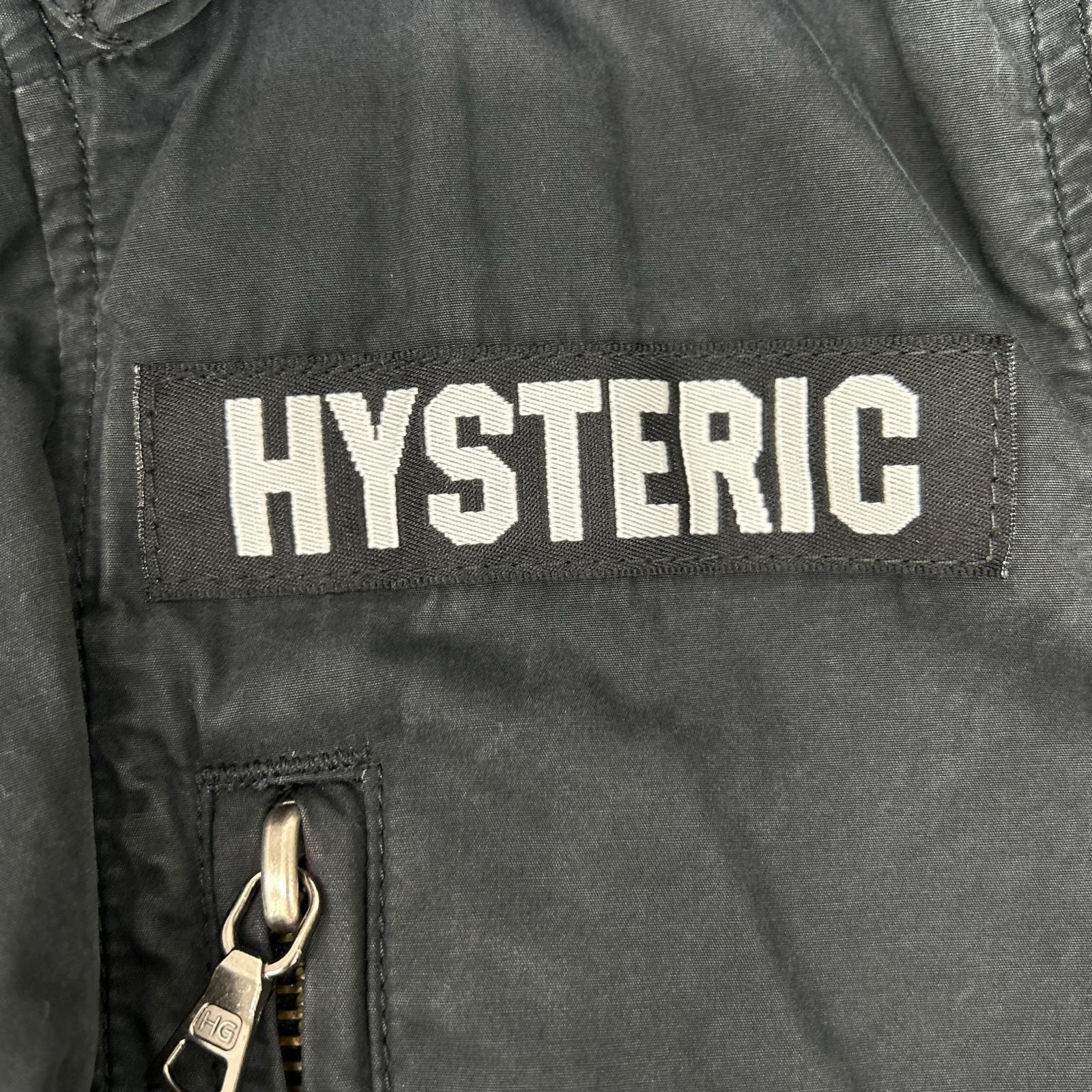 HYSTERIC GLAMOUR ヒステリックグラマー ブラック コットン100 ロゴパッチ モッズコート コート