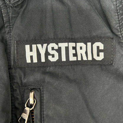 HYSTERIC GLAMOUR ヒステリックグラマー ブラック コットン100 ロゴパッチ モッズコート コート