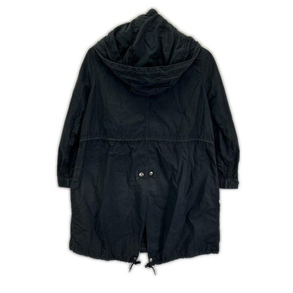 HYSTERIC GLAMOUR ヒステリックグラマー ブラック コットン100 ロゴパッチ モッズコート コート