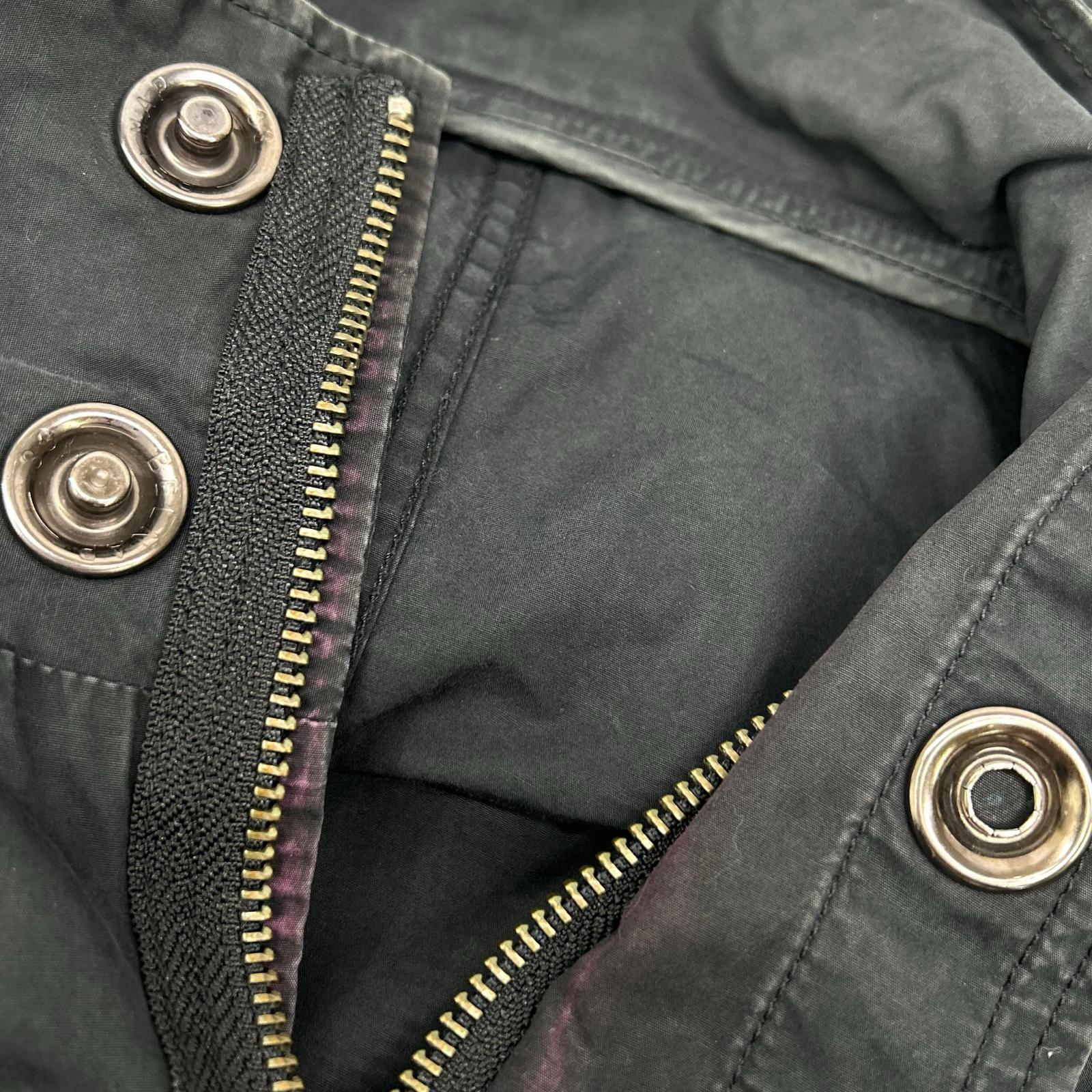 HYSTERIC GLAMOUR ヒステリックグラマー ブラック コットン100 ロゴパッチ モッズコート コート