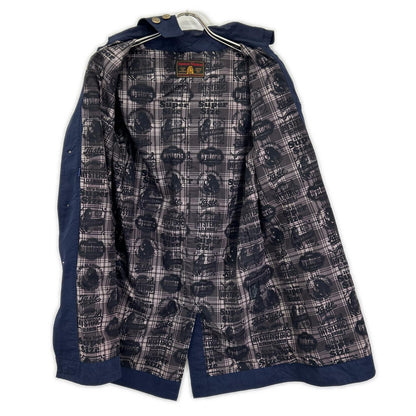 HYSTERIC GLAMOUR ヒステリックグラマー ネイビー インナーロゴ メモリータッサフード付ステンカラーコート コート