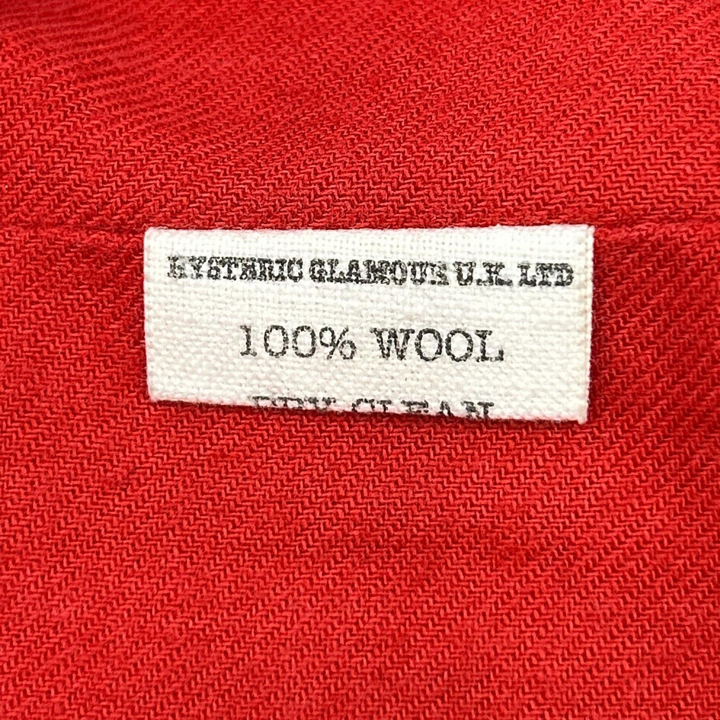 HYSTERIC GLAMOUR ヒステリックグラマー ブラック×レッド ウール100 ジップアップ ステンカラーコート コート