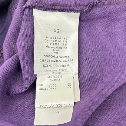 Maison margiela メゾンマルジェラ 25SS S50GC0718 パープル×イエロー ベロア エイジドウォッシュ ショートスリーブカットソー トップス