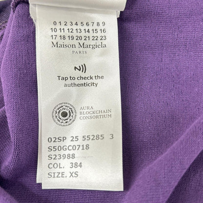 Maison margiela メゾンマルジェラ 25SS S50GC0718 パープル×イエロー ベロア エイジドウォッシュ ショートスリーブカットソー トップス