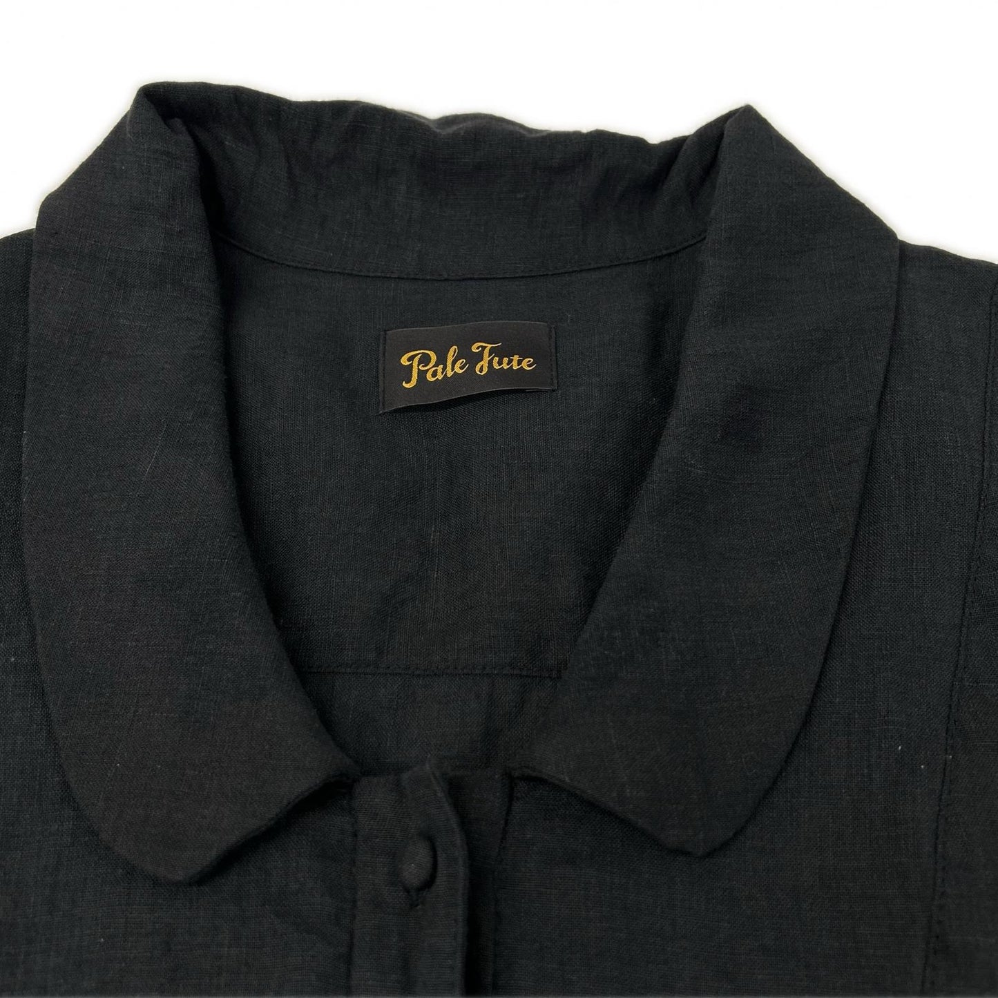 Pale Jute ペールジュート PJ-2025SS-15 ブラック リネン linen round collar blouse ノースリーブ ブラウス トップス