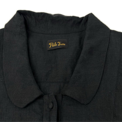 Pale Jute ペールジュート PJ-2025SS-15 ブラック リネン linen round collar blouse ノースリーブ ブラウス トップス