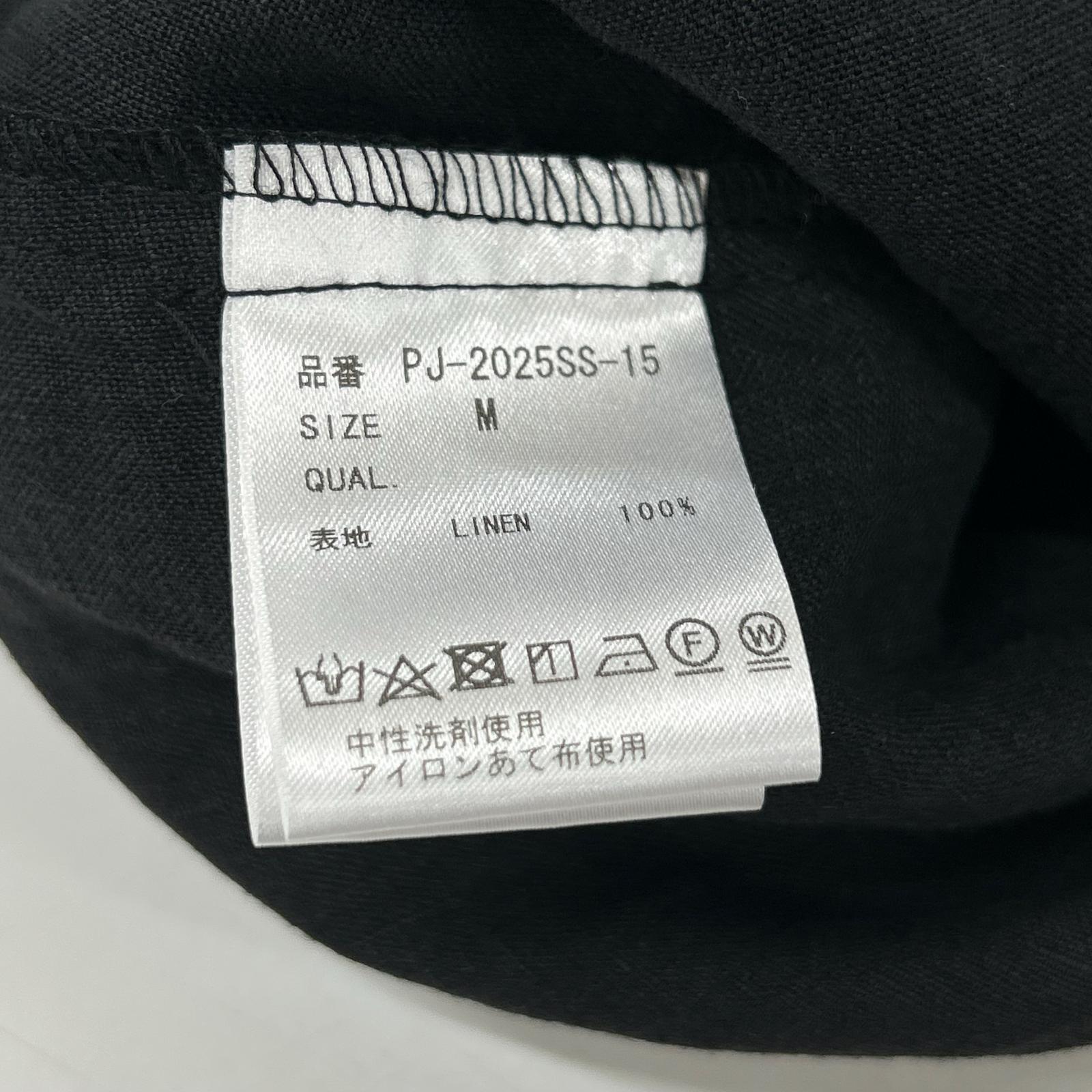 Pale Jute ペールジュート PJ-2025SS-15 ブラック リネン linen round collar blouse ノースリーブ ブラウス トップス
