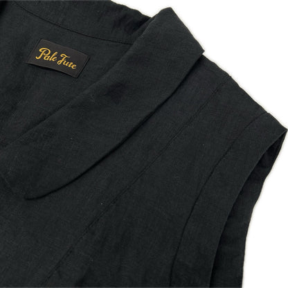 Pale Jute ペールジュート PJ-2025SS-15 ブラック リネン linen round collar blouse ノースリーブ ブラウス トップス