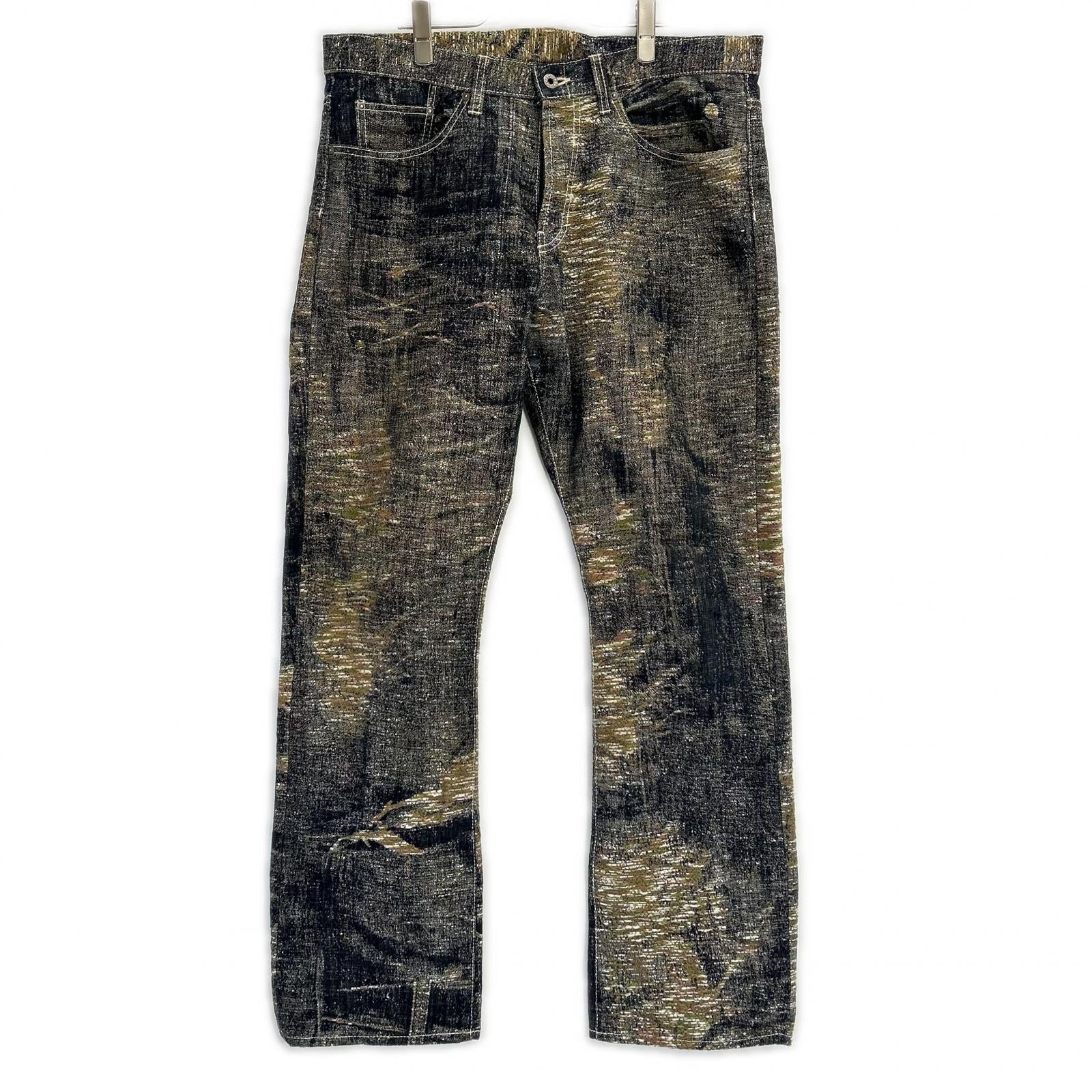 ISSEY MIYAKE MEN イッセイミヤケメン ME83FF136 08AW マルチカラー A-POC 総刺しゅうジャガードデニムパンツ ボトムス