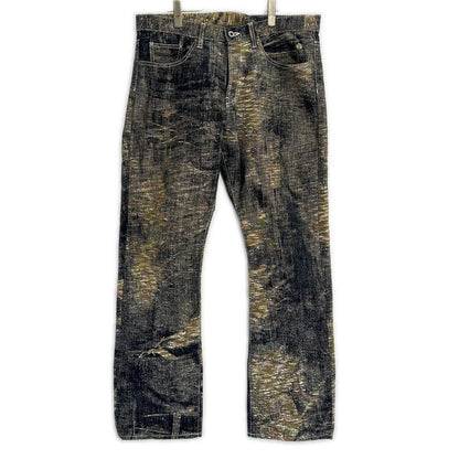 ISSEY MIYAKE MEN イッセイミヤケメン ME83FF136 08AW マルチカラー A-POC 総刺しゅうジャガードデニムパンツ ボトムス