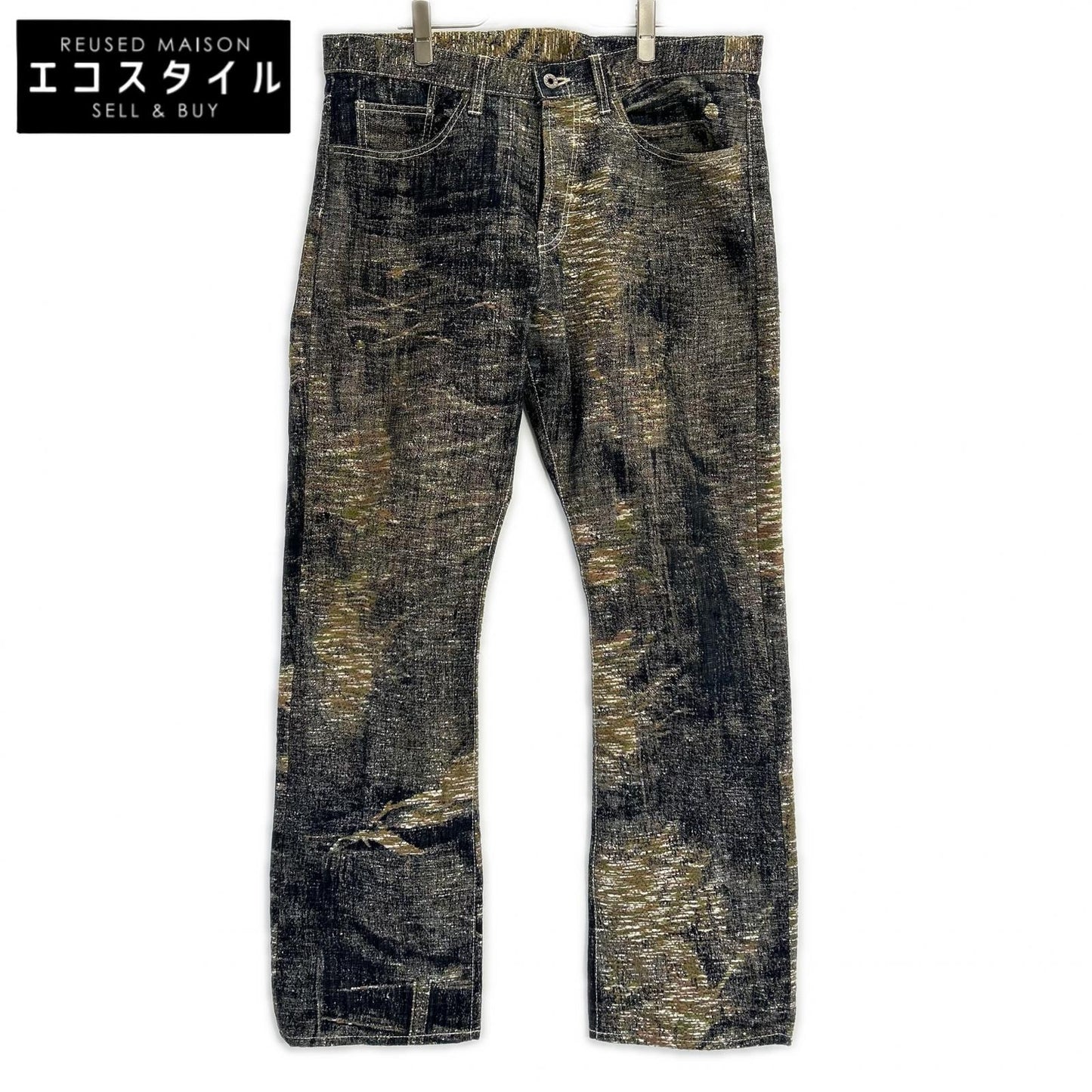 ISSEY MIYAKE MEN イッセイミヤケメン ME83FF136 08AW マルチカラー A-POC 総刺しゅうジャガードデニムパンツ ボトムス