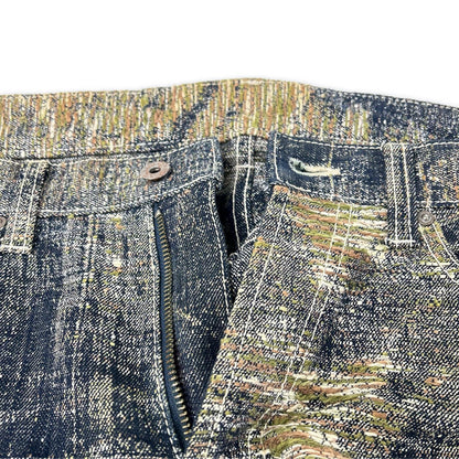 ISSEY MIYAKE MEN イッセイミヤケメン ME83FF136 08AW マルチカラー A-POC 総刺しゅうジャガードデニムパンツ ボトムス