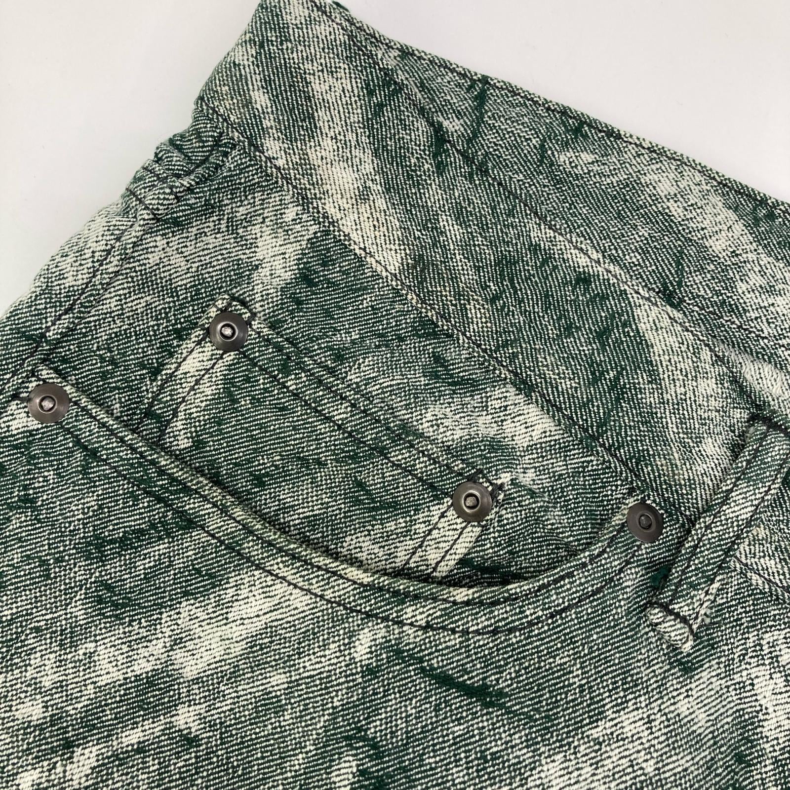 ISSEY MIYAKE MEN イッセイミヤケメン ME73FF106 07AW グリーン A-POC ジャガードデニムパンツ ボトムス