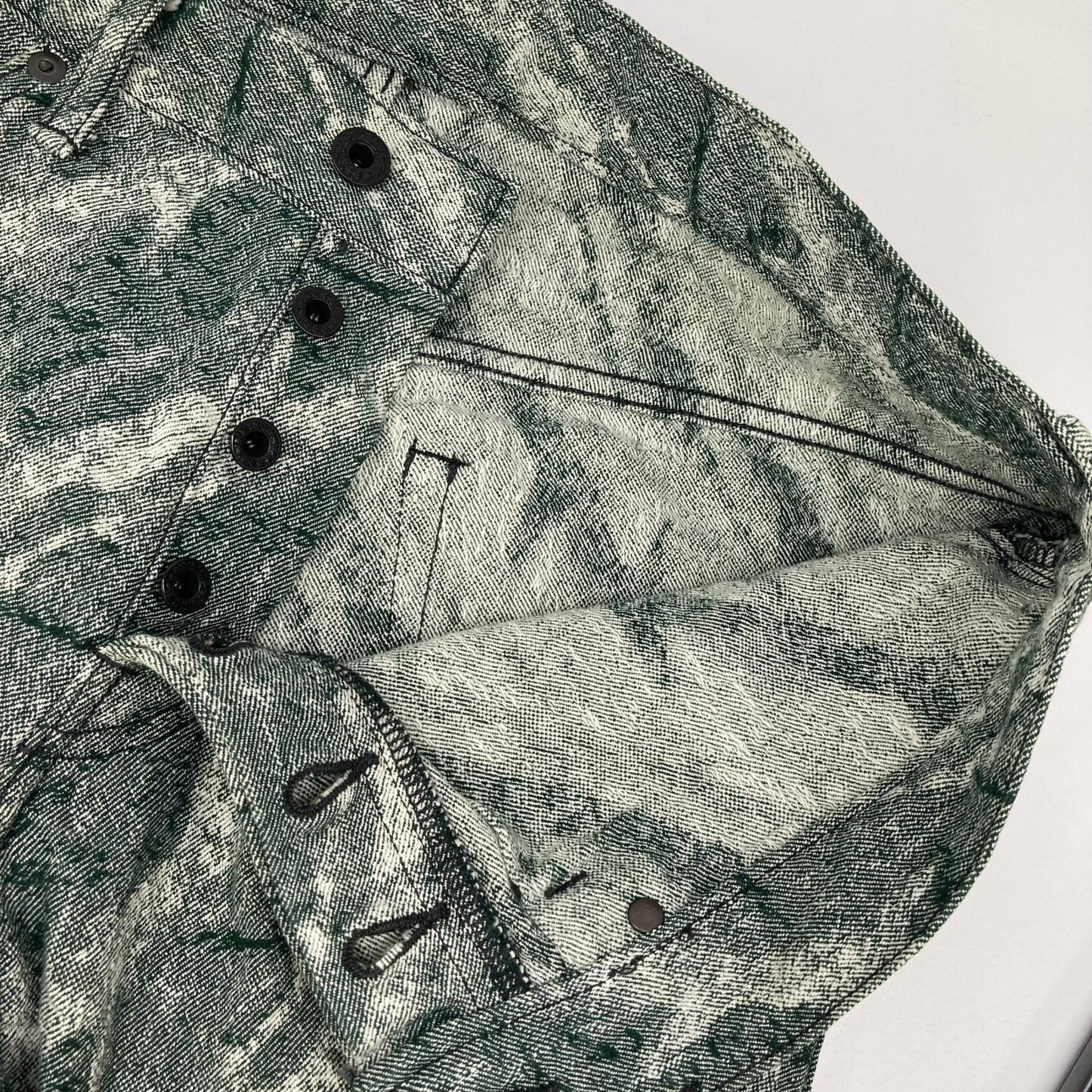 ISSEY MIYAKE MEN イッセイミヤケメン ME73FF106 07AW グリーン A-POC ジャガードデニムパンツ ボトムス
