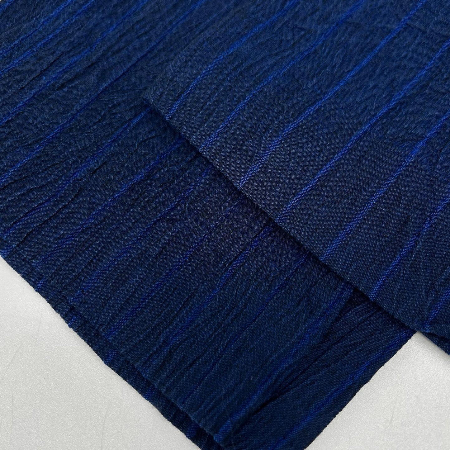 ISSEY MIYAKE MEN イッセイミヤケメン ME61FF112 16SS ブルー リネン100 ストライプ シワ加工パンツ ボトムス