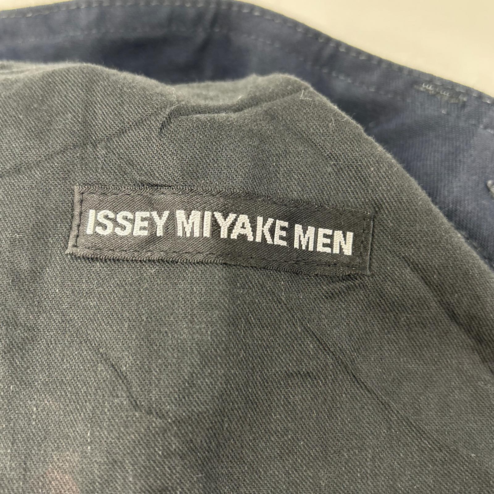 ISSEY MIYAKE MEN イッセイミヤケメン ME51FF182 15SS ネイビー 深海プリント 転写プリーツデニムパンツ ボトムス