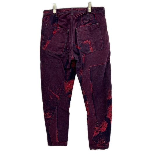ISSEY MIYAKE MEN イッセイミヤケメン ME53FF081 15AW レッド ローズジャガード サイドジップデニムパンツ ボトムス