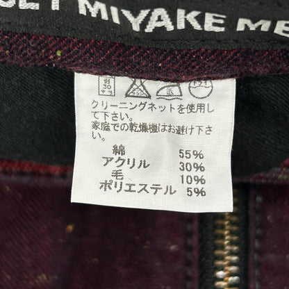 ISSEY MIYAKE MEN イッセイミヤケメン ME53FF081 15AW レッド ローズジャガード サイドジップデニムパンツ ボトムス