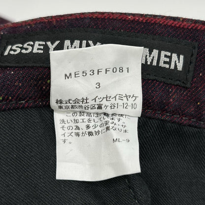 ISSEY MIYAKE MEN イッセイミヤケメン ME53FF081 15AW レッド ローズジャガード サイドジップデニムパンツ ボトムス